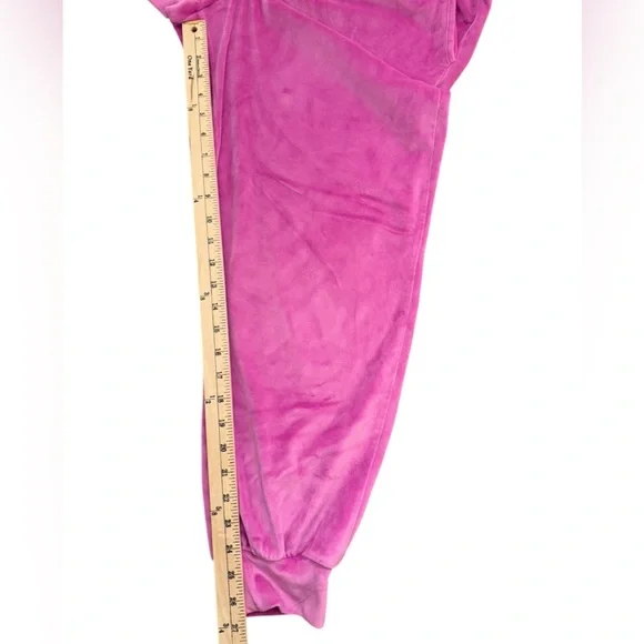 Victoria’s Secret On Pointe Pink Velour High Rise Drawstring Joggers Size Medium - Picture 14 of 14